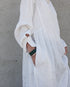 Linen Gather Dress / White・Black